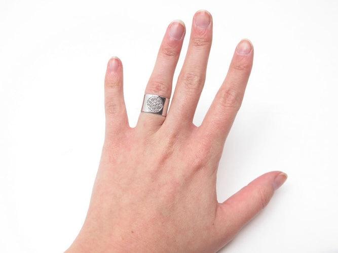 Bague 51 Dinh Van Anthea - Bague GM pavée en or blanc 18K et diamants 58 Facettes 271709