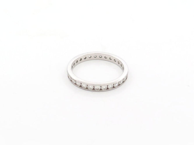 Bague 54 Alliance américaine - Bague en or blanc 18k et 34 diamants 1,1 ct, taille 54 58 Facettes 266001