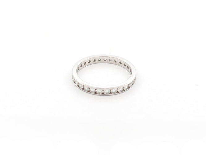 Bague 54 Alliance américaine - Bague en or blanc 18k et 34 diamants 1,1 ct, taille 54 58 Facettes 266001