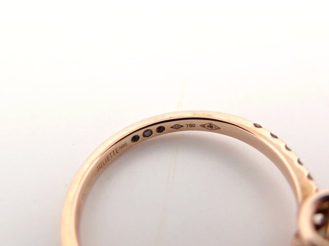 Bague 55 Juliette Paris Juju - Bague 6 mm en or rose 18K et diamants 0,45 ct 58 Facettes 267117