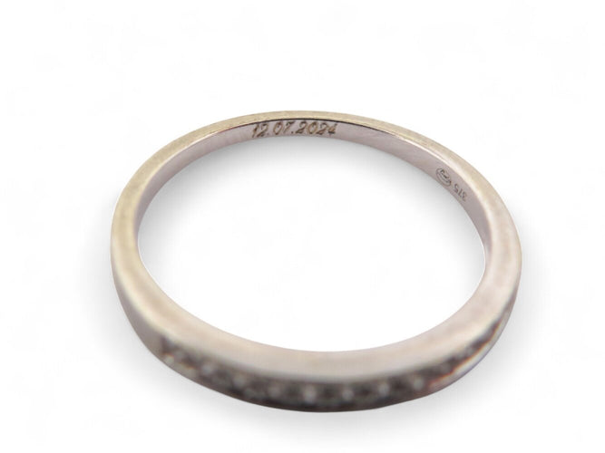 Bague 50 bague solitaire 0.63ct gia t50 or blanc 18k + alliance sertie diamant 0.1ct 58 Facettes 270398