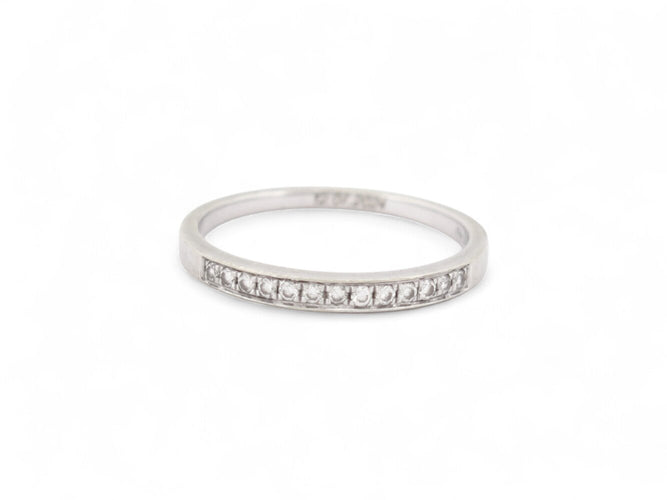 Bague 50 bague solitaire 0.63ct gia t50 or blanc 18k + alliance sertie diamant 0.1ct 58 Facettes 270398