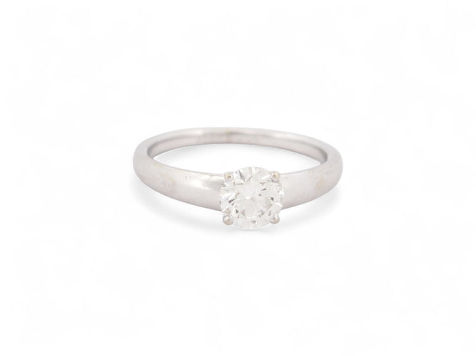 Bague 50 bague solitaire 0.63ct gia t50 or blanc 18k + alliance sertie diamant 0.1ct 58 Facettes 270398