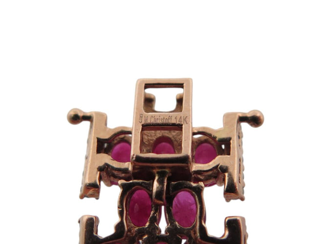 Bracelet Michael Christoff - Bracelet style tapis en or rose 14k rubis et diamants 58 Facettes 269285