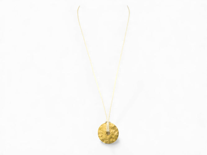 Collier Dinh Van - Collier pendentif Pi 40 mm en or jaune 24k martelé 58 Facettes 271154