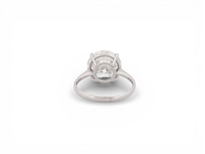 Bague 54 bague solitaire diamant de laboratoire 5.41cts or blanc 18k 3.39g 58 Facettes 272943