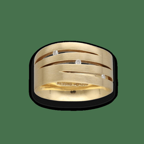 Bague 54.5 Niessing Fontana - Bague en or jaune 18k et 3 diamants 58 Facettes FB11219