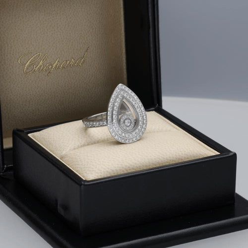 Bague 51 Bague Chopard Happy Diamonds – Or Gris 18k – 0.80 ct Diamants – Vers 2000 – Taille 51 58 Facettes FB10795