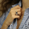 Bague 56 Bague en or gris 18 carats avec saphir de Ceylan et diamants, taille 56-57 58 Facettes FB07144