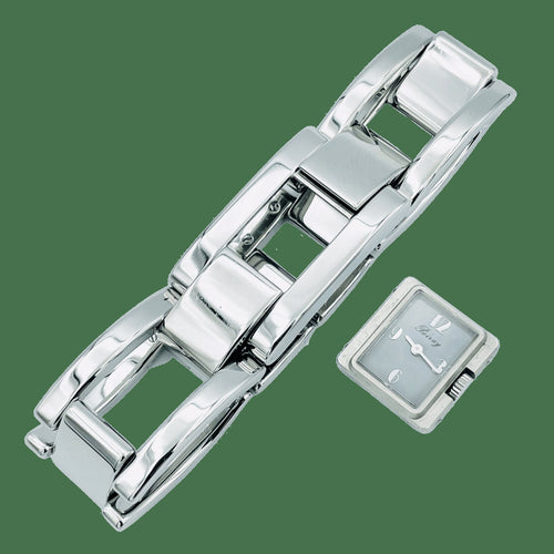Montre Poiray Time 3 - Montre femme 1999, cadran nacre grise, double bracelet 58 Facettes FB07032