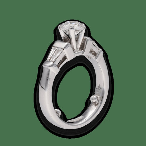 Bague 52 Solitaire - Bague en or gris 18 carats avec diamants 1,02 ct 58 Facettes FB08338