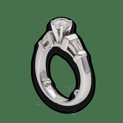 Bague 52 Solitaire - Bague en or gris 18 carats avec diamants 1,02 ct 58 Facettes FB08338