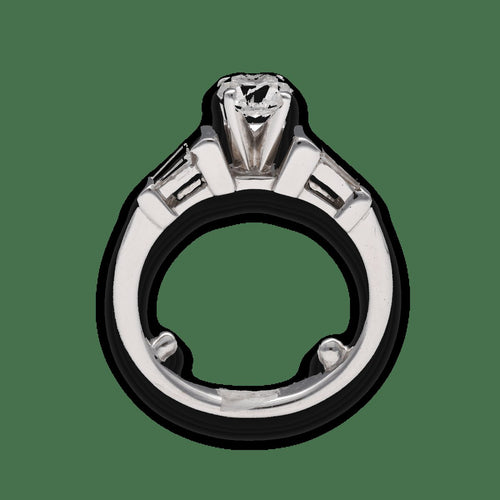 Bague 52 Solitaire - Bague en or gris 18 carats avec diamants 1,02 ct 58 Facettes FB08338