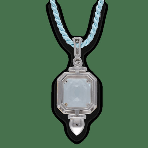 Pendentif Pendentif en or gris et jaune 18K avec aigue-marine 20,60 ct et diamants 58 Facettes FB09473