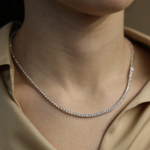 Collier Collier Tennis en or gris 18K - 10,03 Cts de diamants G-VS - 43 cm 58 Facettes FB09718