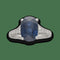 Bague 53 Bague en or gris 18K avec saphir de Siam 5,72 ct et diamants 58 Facettes FB09849-FB09792