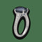 Bague 53 Bague en or gris 18K avec saphir de Siam 5,72 ct et diamants 58 Facettes FB09849-FB09792