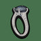 Bague 53 Bague en or gris 18K avec saphir de Siam 5,72 ct et diamants 58 Facettes FB09849-FB09792