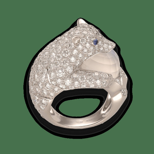 Bague 52 Bague Boucheron Animaux Nanook lOurs en or gris 18K - 5,04 cts de diamants - 2021 58 Facettes FB09646