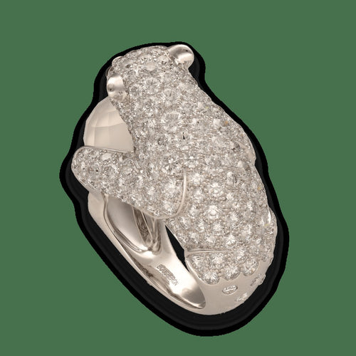 Bague 52 Bague Boucheron Animaux Nanook lOurs en or gris 18K - 5,04 cts de diamants - 2021 58 Facettes FB09646