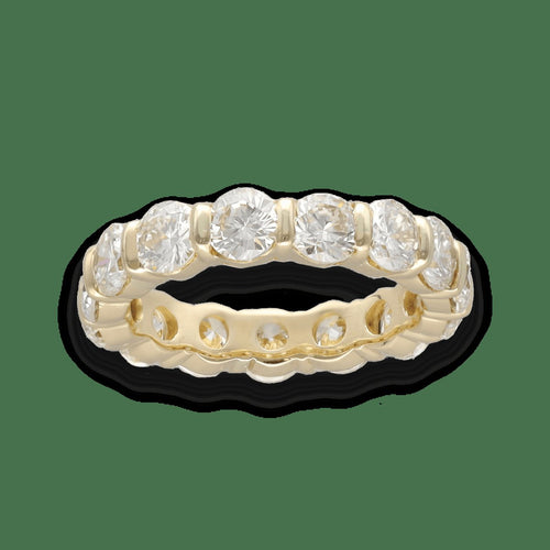 Bague 50 Alliance diamants en or jaune 18 Cts - 3,30 Cts - Taille 50 58 Facettes FB09866