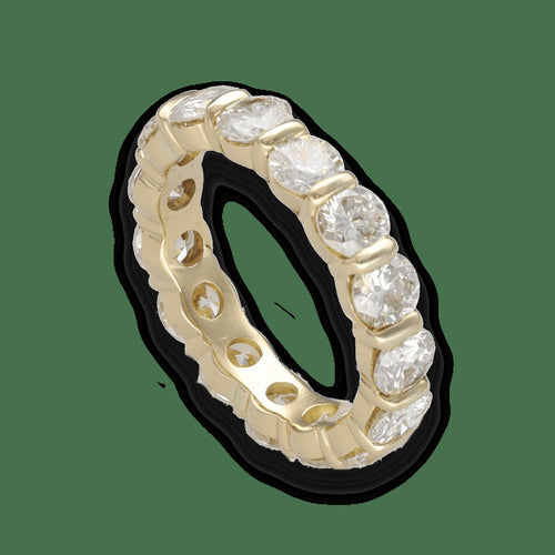 Bague 50 Alliance diamants en or jaune 18 Cts - 3,30 Cts - Taille 50 58 Facettes FB09866