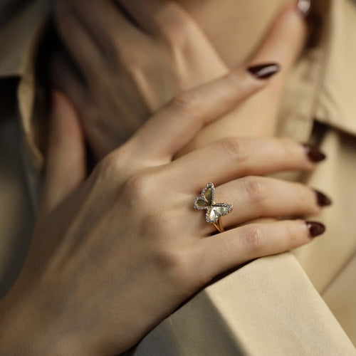 Bague 55 Messika Butterfly - Bague en or rose 18 carats et diamants 0,30 ct 58 Facettes FB10264
