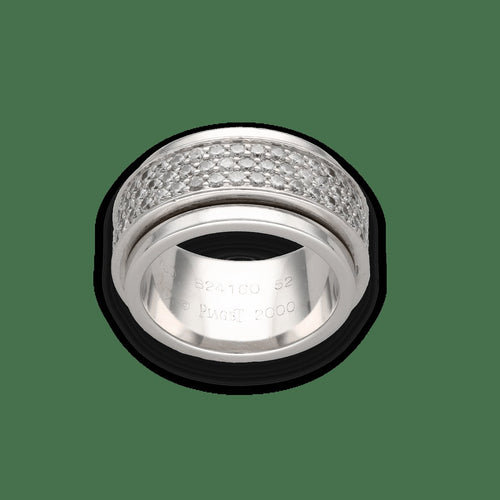 Bague 52 Piaget Possession - Alliance en or gris 18 carats et diamants, taille 52 58 Facettes FB10794
