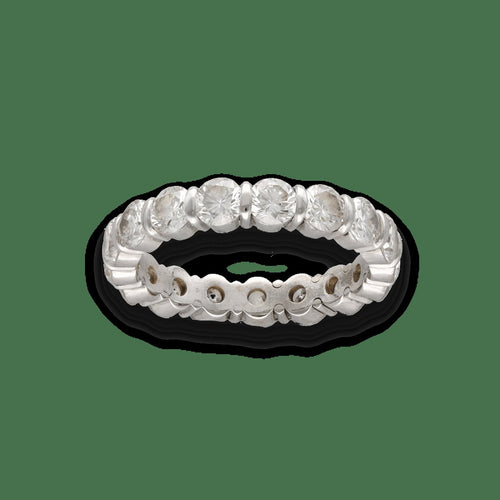 Bague 53 Alliance Or Gris 18k – 17 Diamants 2.90 cts H-VS – Sertie Bâtons – Taille 53 58 Facettes FB10846
