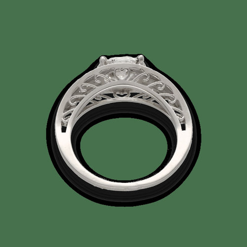 Bague 59 Solitaire style Art Déco - Bague en platine et diamant coussin 2,73 ct 58 Facettes FB10852