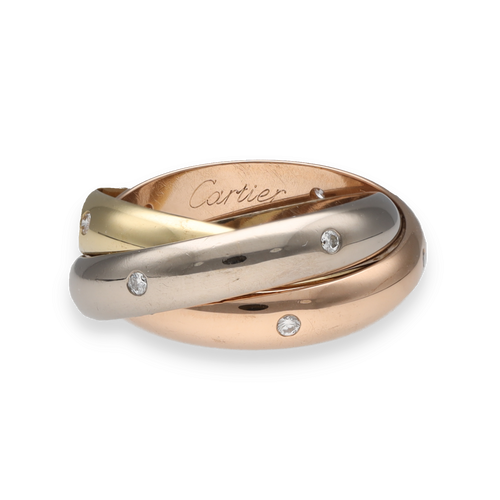 Bague 50 Alliance Cartier Trinity – Moyen Modèle – 15 Diamants – Full Set 2009 58 Facettes FB10956