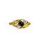 Bague 53 Bague vintage en or jaune 18k avec saphirs marquise et diamants 58 Facettes 2601005