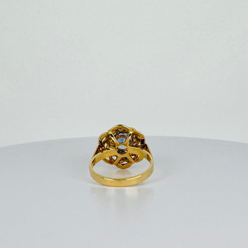 Bague 56 Bague vintage avec topaze bleue en or 18k 58 Facettes 2509004