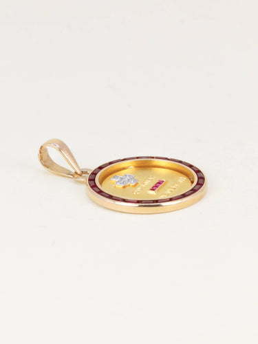 Pendentif Augis - Médaille Amour en or 18k, rubis et diamants 58 Facettes 1121.3