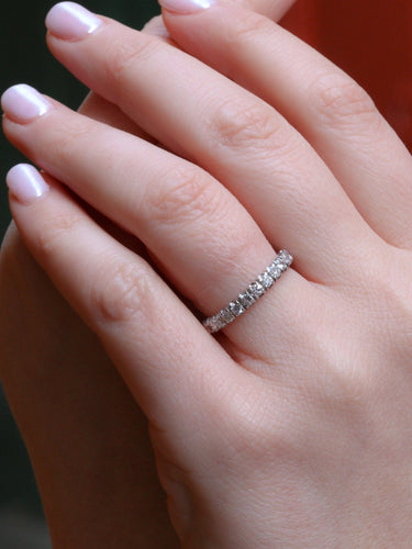 Bague 55 Alliance or blanc diamants 1,5 carat 58 Facettes 1022.10