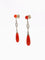 Boucles d'oreilles Boucles d'oreilles pendantes Art Deco corail rouge diamants taille rose 58 Facettes 1087.19