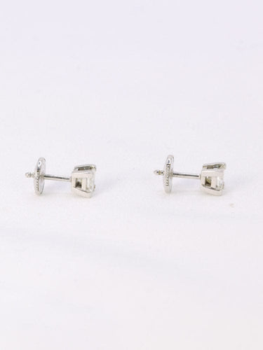 Boucles d'oreilles Boucles d'oreilles or blanc diamants taille princesse 0,5 ct 58 Facettes 1084.1