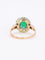 Bague 53 Bague marguerite ancienne en or rose et blanc 18 carats, émeraude et diamants 58 Facettes 1108.11