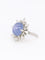 Bague 51.5 Bague marguerite en platine, saphir étoilé de Ceylan 12,34 ct et diamants 58 Facettes 1131.1