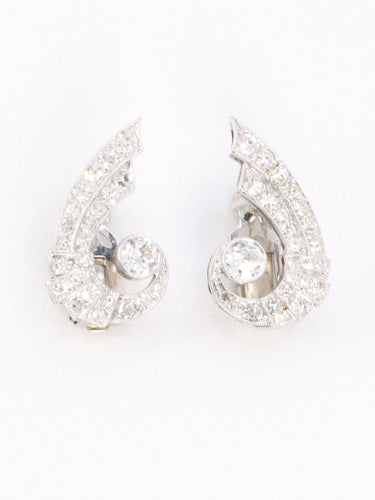 Boucles d'oreilles Boucles d'oreilles Ailes diamants Art-Déco 58 Facettes 1034.13