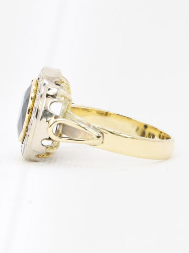 Bague 53 Bague vintage saphir entourage diamants 58 Facettes 1136.1