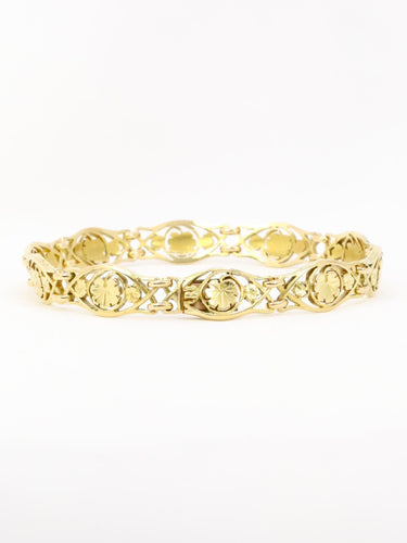 Bracelet Bracelet Art Nouveau chaine or jaune maille feuille de lierre 58 Facettes 1133.2