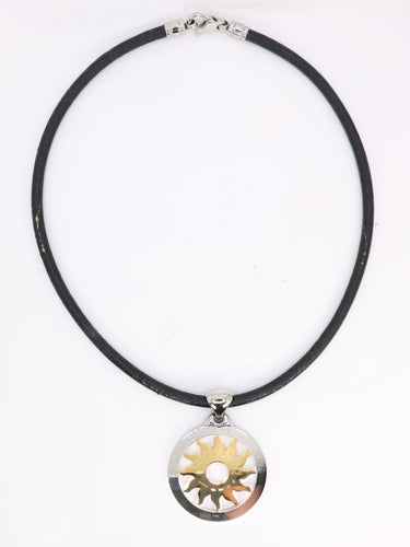 Collier Bvlgari Tondo Sun - Collier en or jaune 18k et acier 58 Facettes 1CA0000035/1