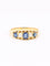Bague 46 Bague jarretière en or jaune 18k, saphirs et diamants taille rose 58 Facettes 1181.4