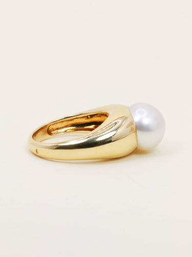Bague 58 TECLA - Bague jonc en or jaune 18 carats et perle bouton 58 Facettes 1204.1