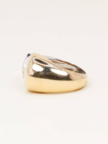 Bague 50 Fred - Bague bicolore en or jaune et or blanc 18k pavée de diamants 58 Facettes 1216.5