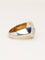 Bague 50 Fred - Bague bicolore en or jaune et or blanc 18k pavée de diamants 58 Facettes 1216.5