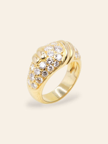 Bague 51 Fred - Bague panthère en or jaune 18 carats et diamants 58 Facettes 1216.4