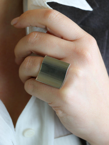 Bague 50 Georg Jensen - Bague moderniste vague en argent 925 58 Facettes 1206.8