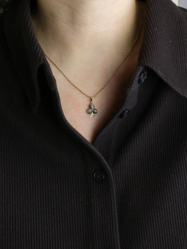 Pendentif Pendentif trèfle ancien en or rose 18k, quartz œil-de-chat 58 Facettes 1168.2